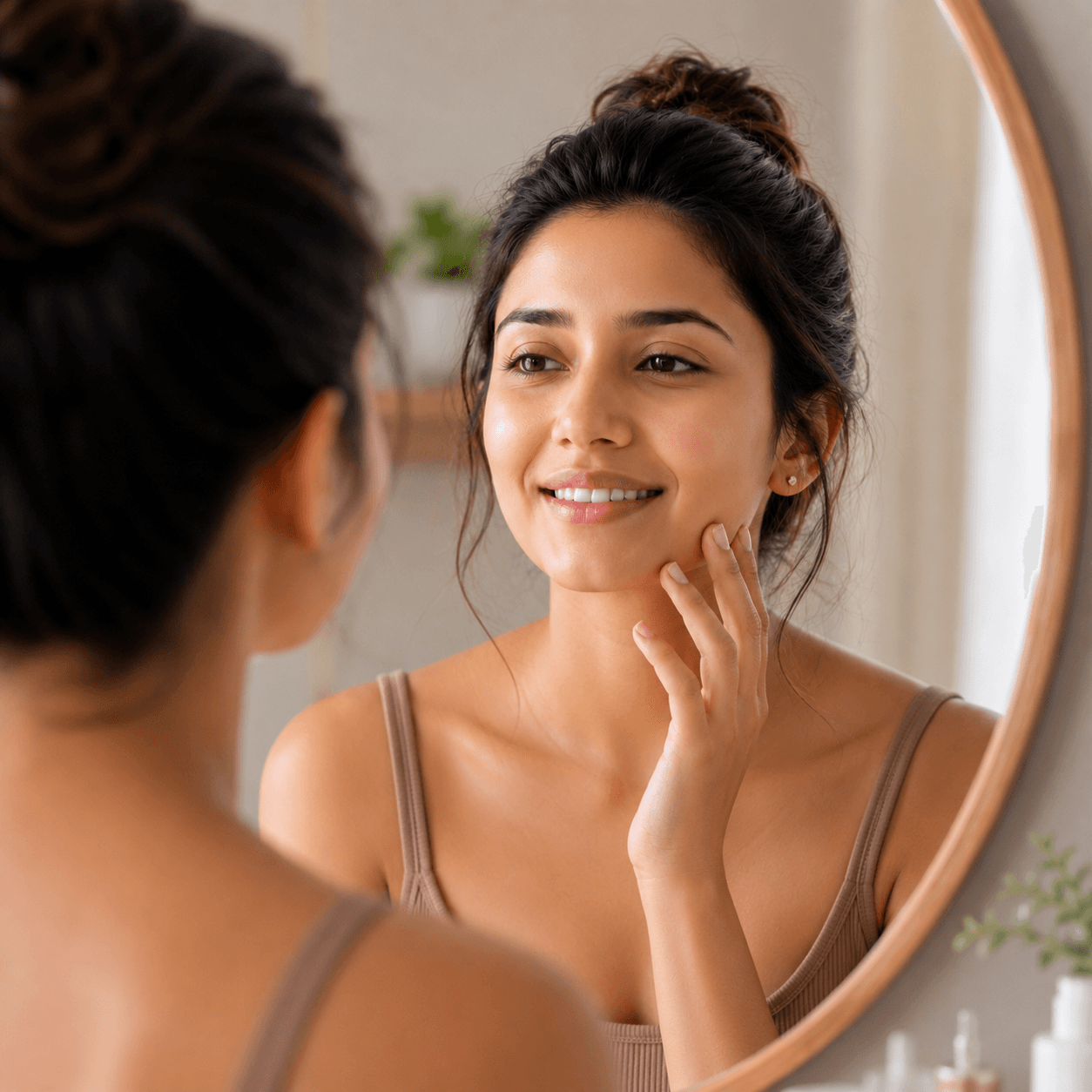 After treatment — improved skin radiance and texture
