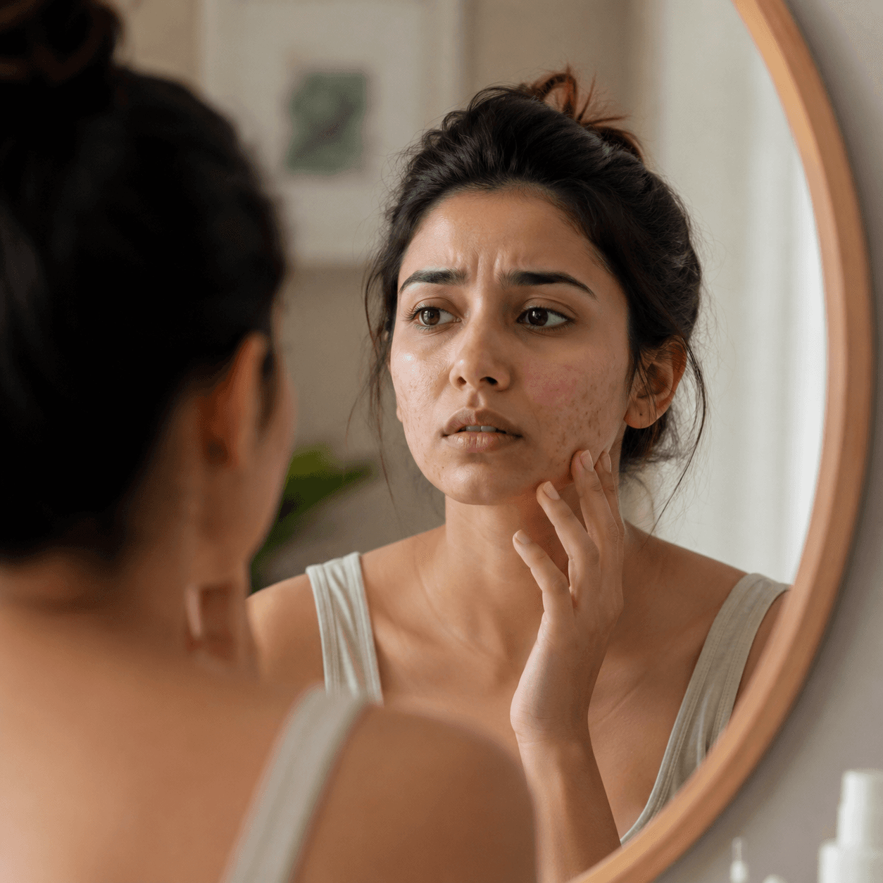 Before treatment — skin texture and tone